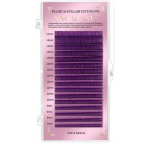 Rzęsy NAGARAKU Fioletowe MIX C 0.07 7-15mm