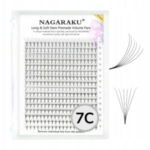 Rzęsy NAGARAKU Gotowe KĘPKI MIX 7D C 0.07 9-14mm 320szt.