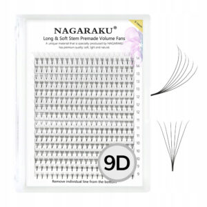 Rzęsy NAGARAKU Gotowe KĘPKI MIX 9D D 0.07 9-14mm 320szt.
