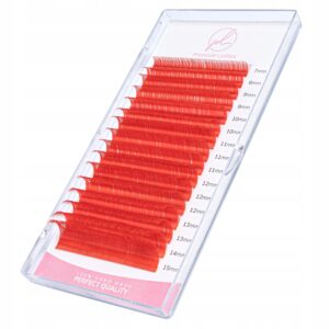 Rzęsy Kolorowe Premium Lashes MIX C 0.07 7-15mm 16 pasków CZERWONE