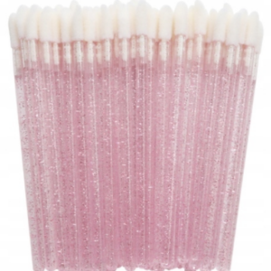 Aplikatory Welurowe Brokat do Rzęs i Ust Różowe 50szt.