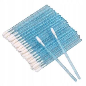 Aplikatory Welurowe Brokat do Rzęs i Ust Niebieskie 50szt.