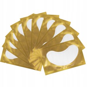 Płatki ŻELOWE pod oczy do przedłużania rzęs Złote 10 par