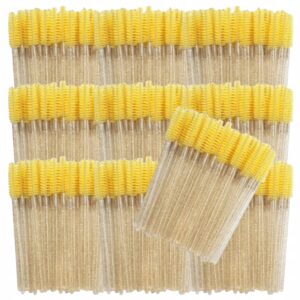 Szczoteczki do rzęs i brwi Spiralki jednorazowe Żółte Kryształ 500szt.