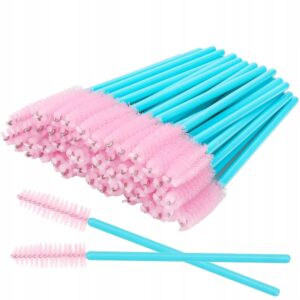 Szczoteczki do rzęs i brwi Spiralki jednorazowe Różowo Morskie 50szt.