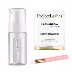Szampon do rzęs ProjectLashes + Butelka pianotwórcza 30ml + Pędzel Różowy
