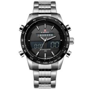 Zegarek męski na bransolecie Naviforce Power srebrny